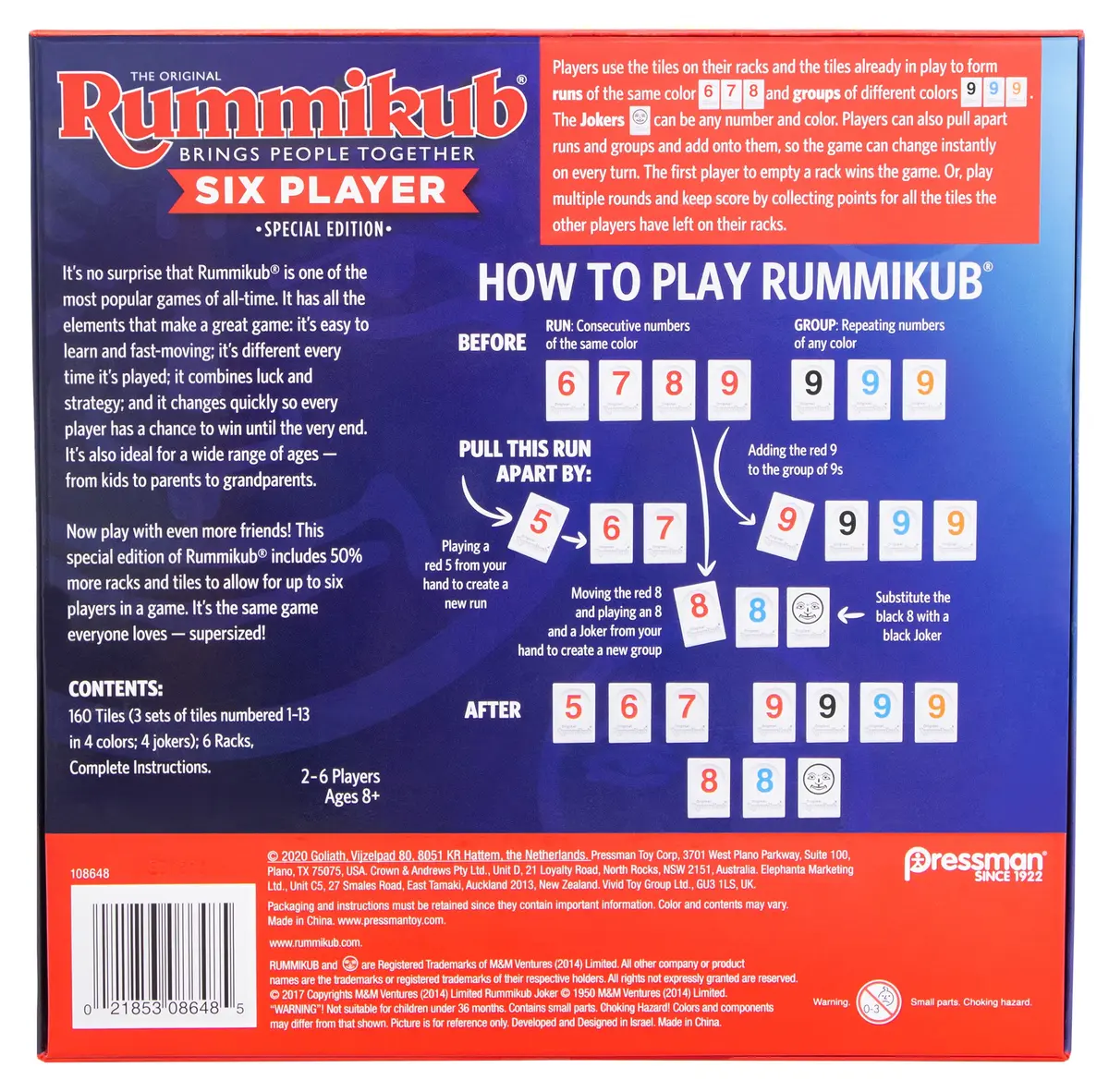 Pressman Rummikub Six Player Edition | Classic Tile Game for 2-6 Players, Ages 8+ - view 7
