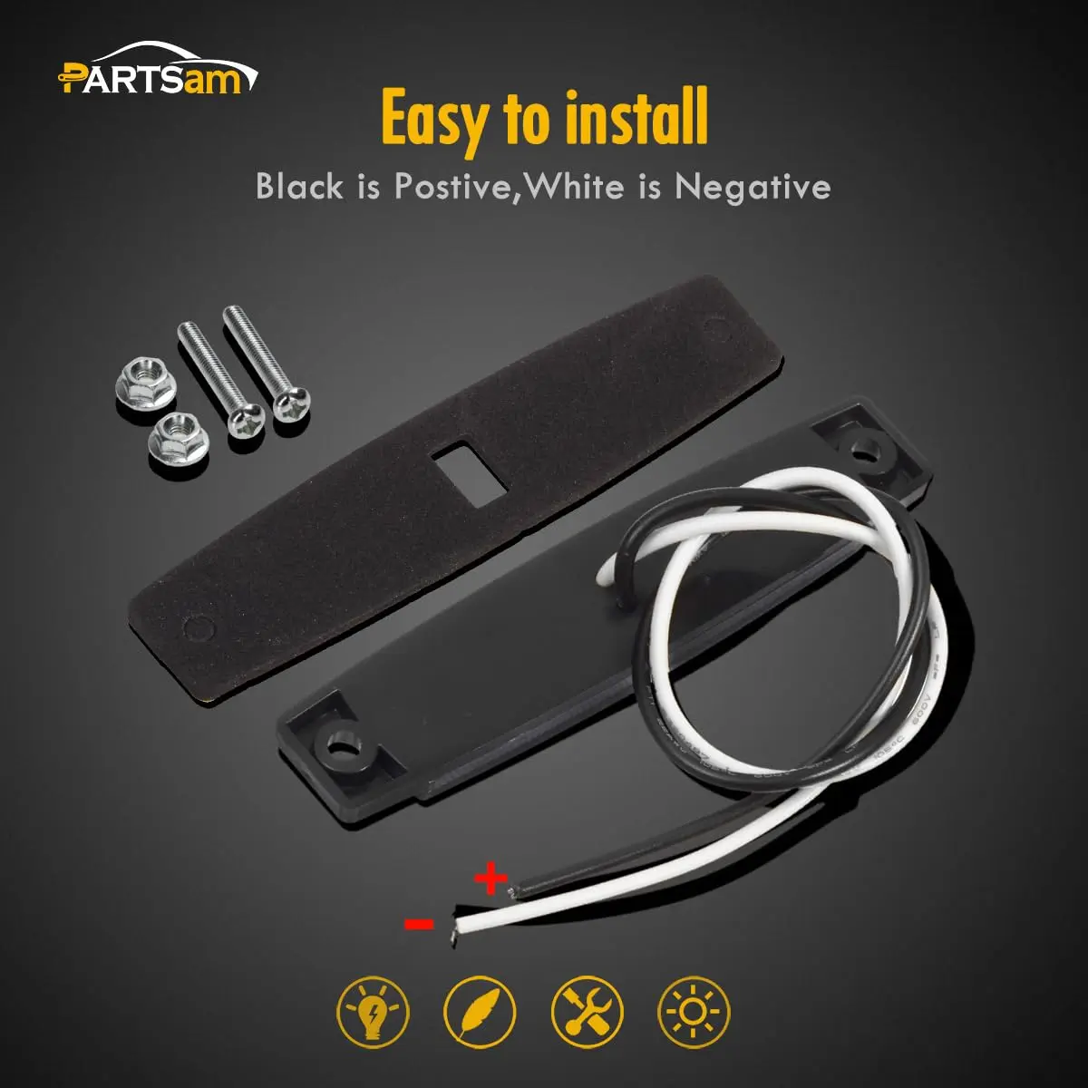 Partsam 10Pcs 3.8" Amber 6LED Side Marker Clearance Lights Waterproof | 12V Trailer & Truck Indicator - view 6