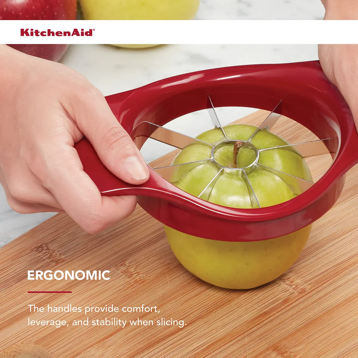 KitchenAid Classic Fruit Slicer Red | Effortless Core & Slice in One Motion - view 4