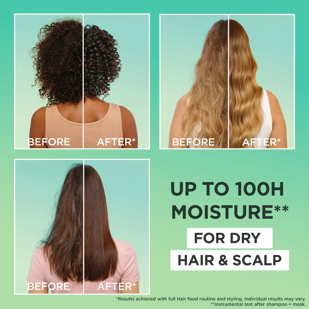 Garnier Aloe Vera+ Hair Food - 100h Moisture Mask 400ml | Deep Hydration for Dry Hair & Scalp - view 3