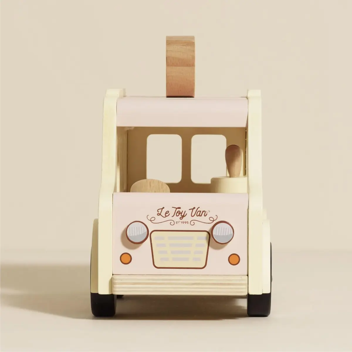 Le Toy Van Dolly Ice Cream Van Play Set for Doll Houses | Traditional Pink Wood, Ages 3+ - view 5