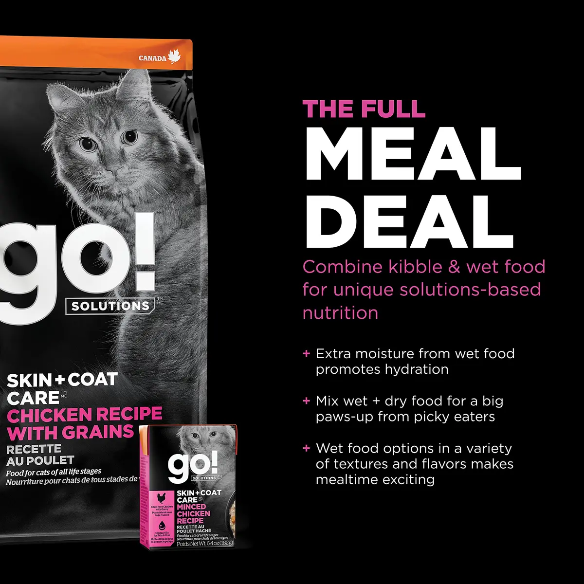 Go! Solutions Skin + Coat Care Chicken Dry Cat Food 8 lb | Supports Healthy Fur & Skin - view 6