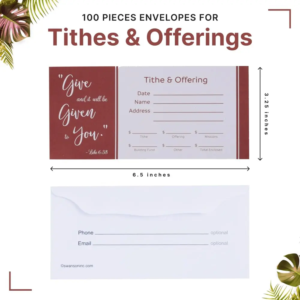 Swanson Christian Products Cash Envelopes 3x6.25 in | Faith-Inspired Tithe & Offering Pack of 100 - view 5
