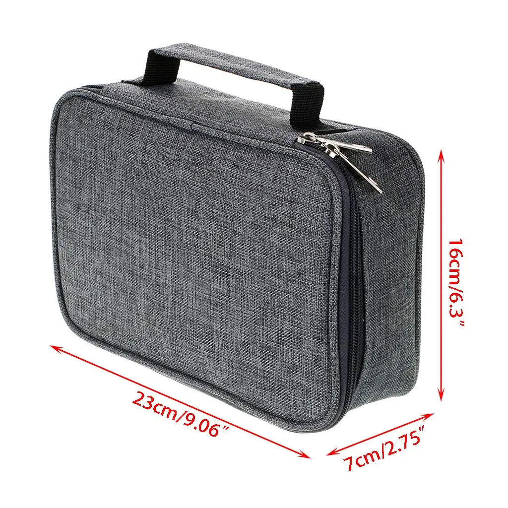 BTSKY High Capacity Zipper Pens Pencil Case- Multi-Functional Stationery Pencil Pouch 72 Slots Grey | Portable & Lightweight for Art & School - view 5