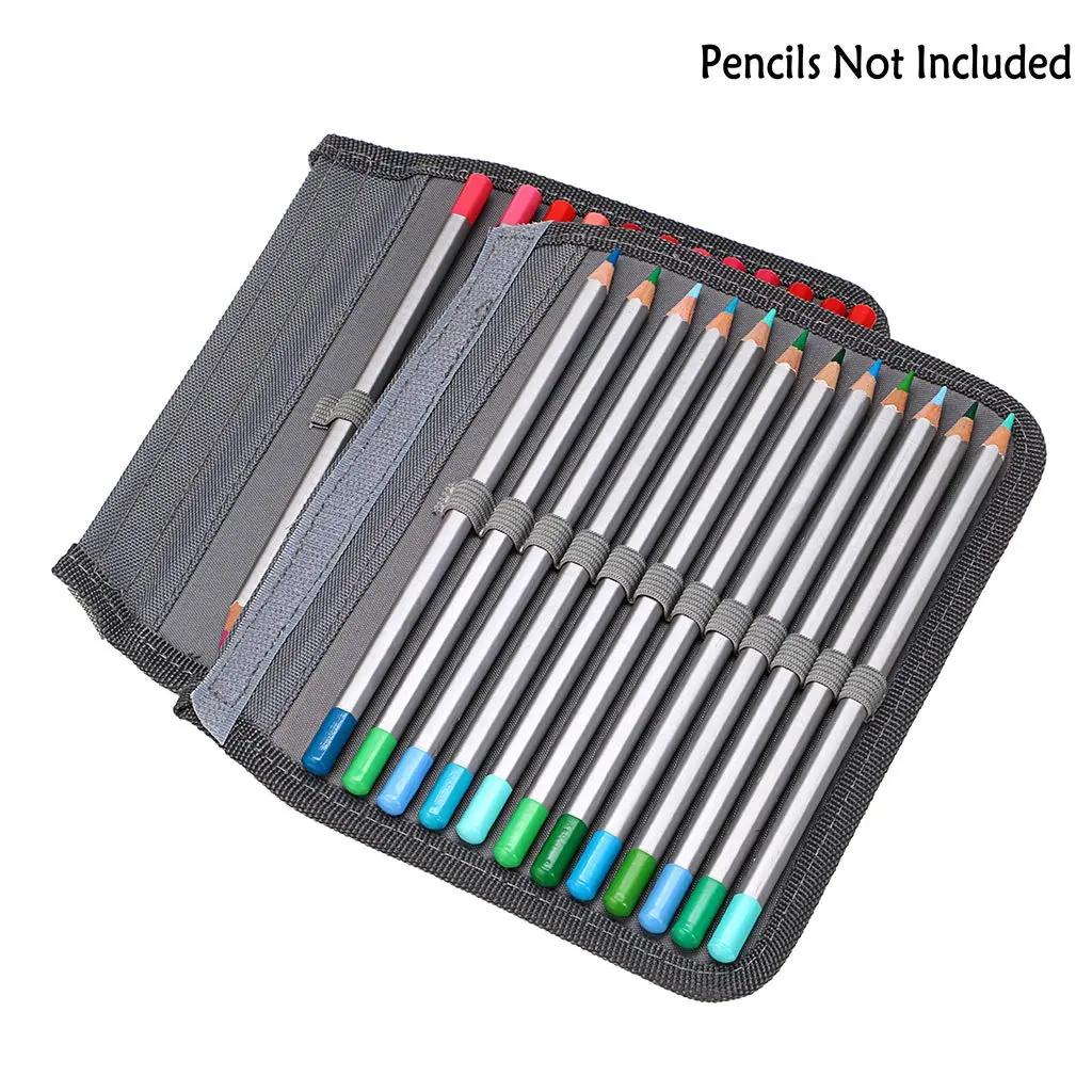 BTSKY High Capacity Zipper Pens Pencil Case- Multi-Functional Stationery Pencil Pouch 72 Slots Grey | Portable & Lightweight for Art & School - view 7
