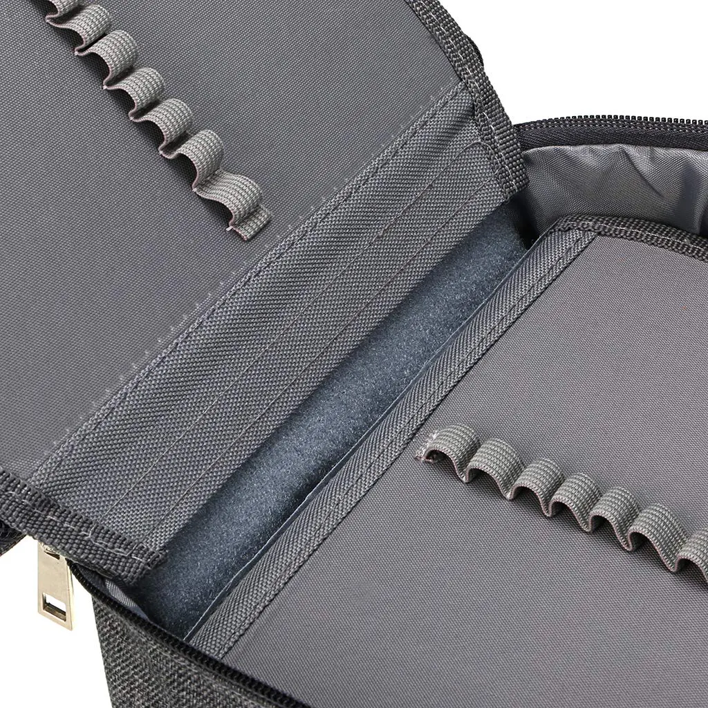 BTSKY High Capacity Zipper Pens Pencil Case- Multi-Functional Stationery Pencil Pouch 72 Slots Grey | Portable & Lightweight for Art & School - view 4
