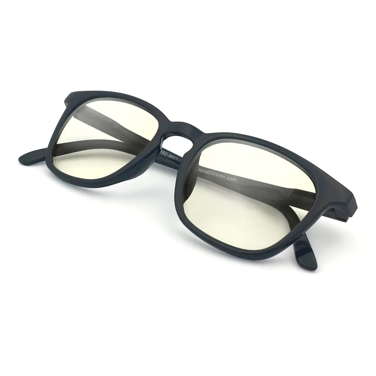 J+S Blue Light Blocking Glasses, Puhou Square Black Frame, LCD Lens (49mm Lens Width, 140mm Arm Length) | Blocks 90% Harmful Blue Light - main product image