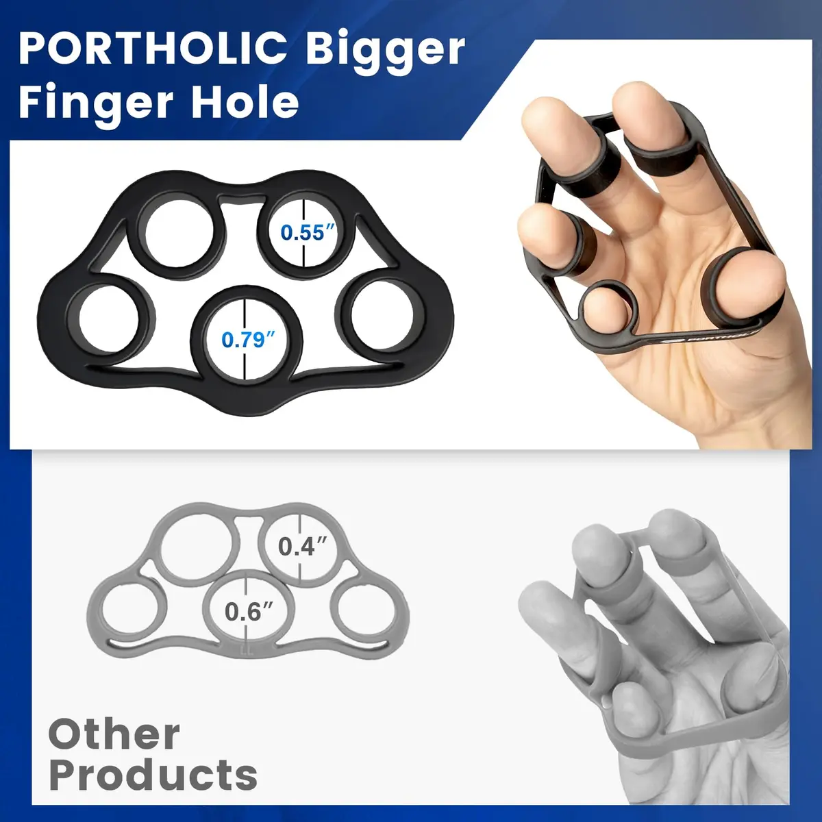 PORTHOLIC 4 Pack Hand Exerciser Grip Strengthener Set | 5-6 kg (6.6 lb) to 6 kg (13 lb) Resistance Bands - view 4