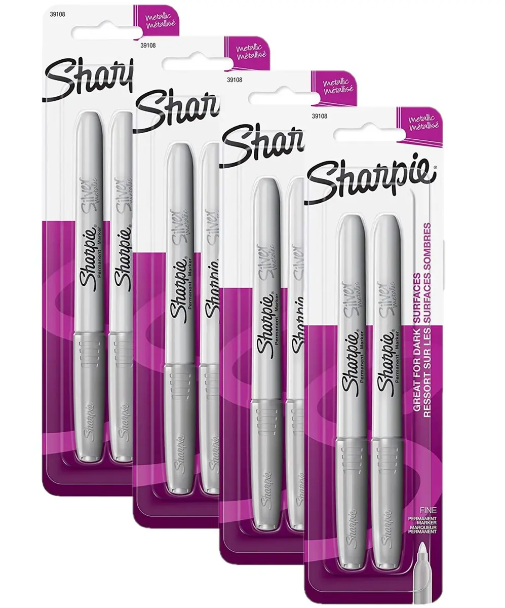 Sharpie Metallic Permanent Markers Fine Point Silver | For Dark Surfaces & Crafts - main product image