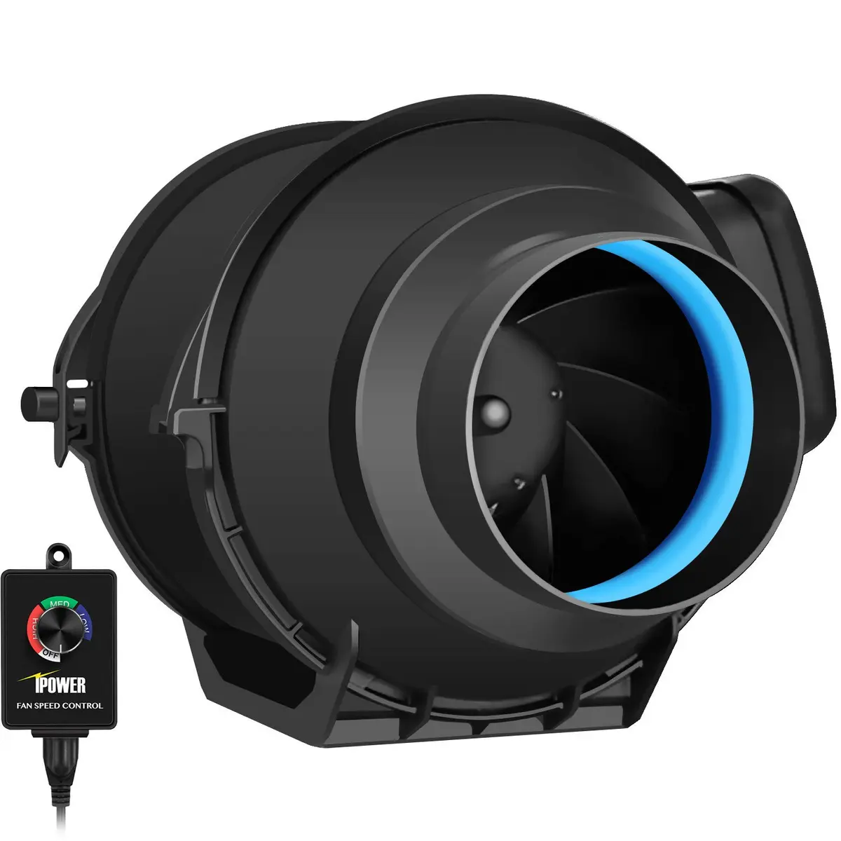 iPower 4 Inch 118 CFM Inline Duct Fan with Filter, 25ft Ducting & Speed Controller | Grow Tent Ventilation Kit - view 2