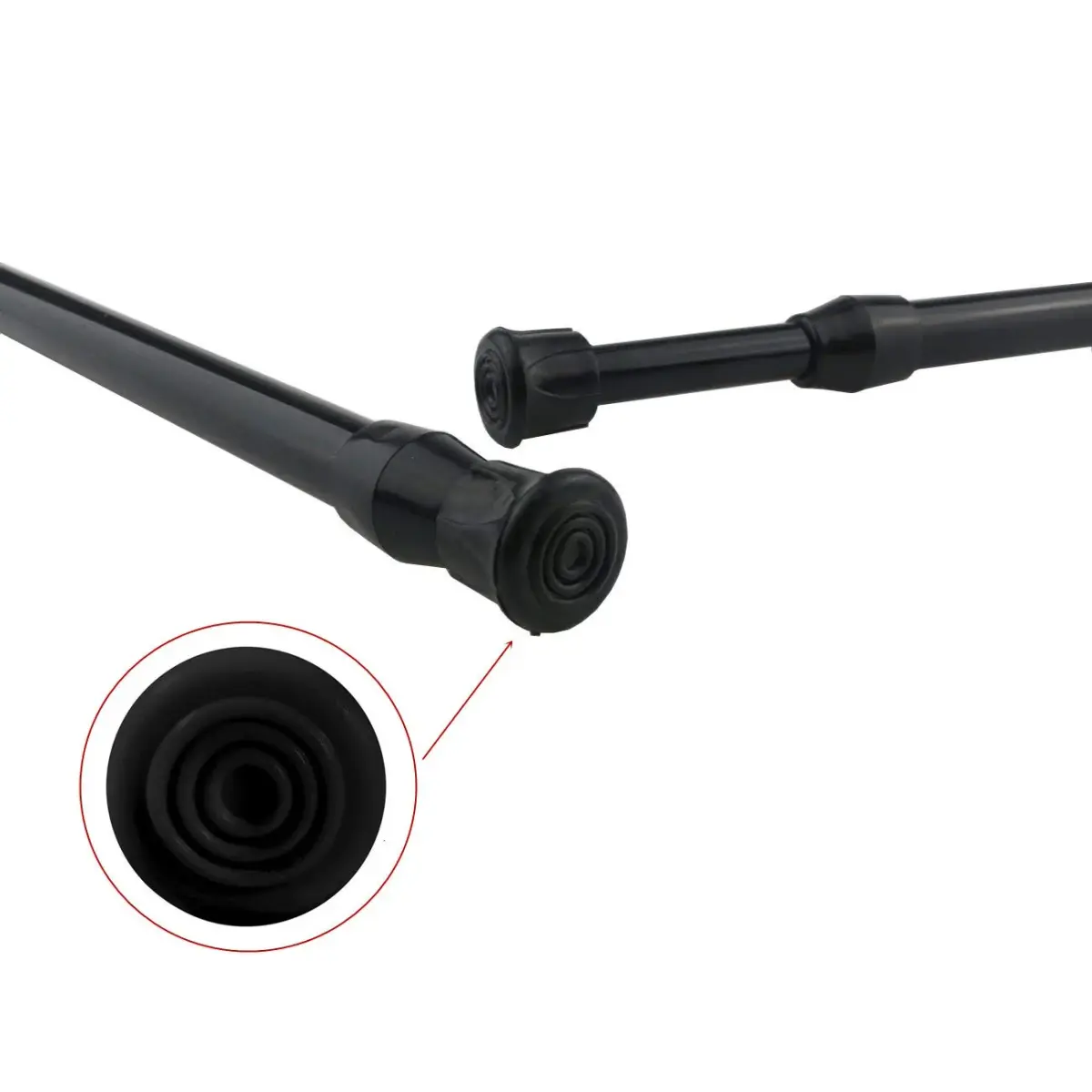 qinnsou Black 4 Pack Tension Shower Rods 40-70cm (15.7-28 Inch) | Rust-Proof Spring Steel for Bathrooms & Closets - view 5