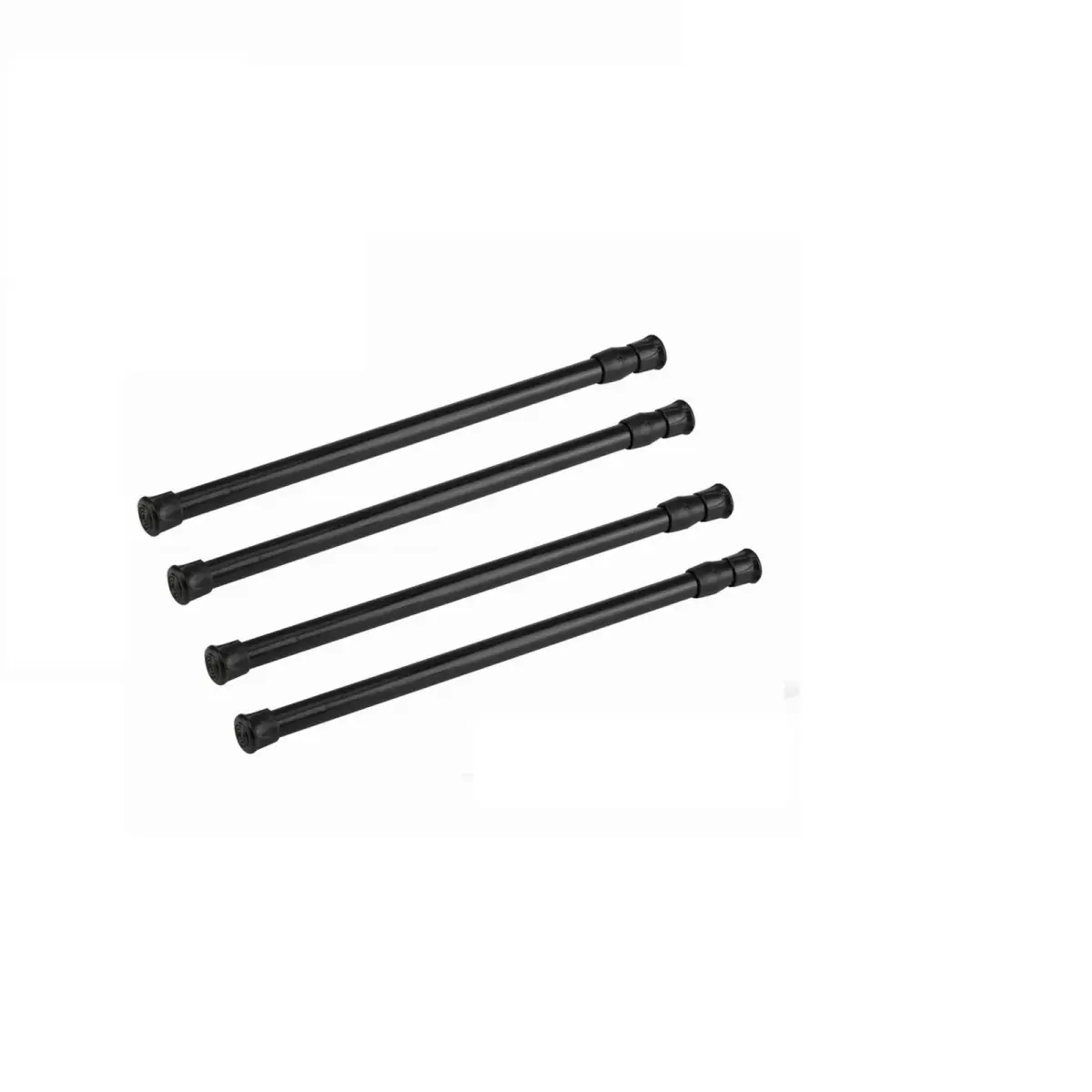 qinnsou Black 4 Pack Tension Shower Rods 40-70cm (15.7-28 Inch) | Rust-Proof Spring Steel for Bathrooms & Closets - main product image