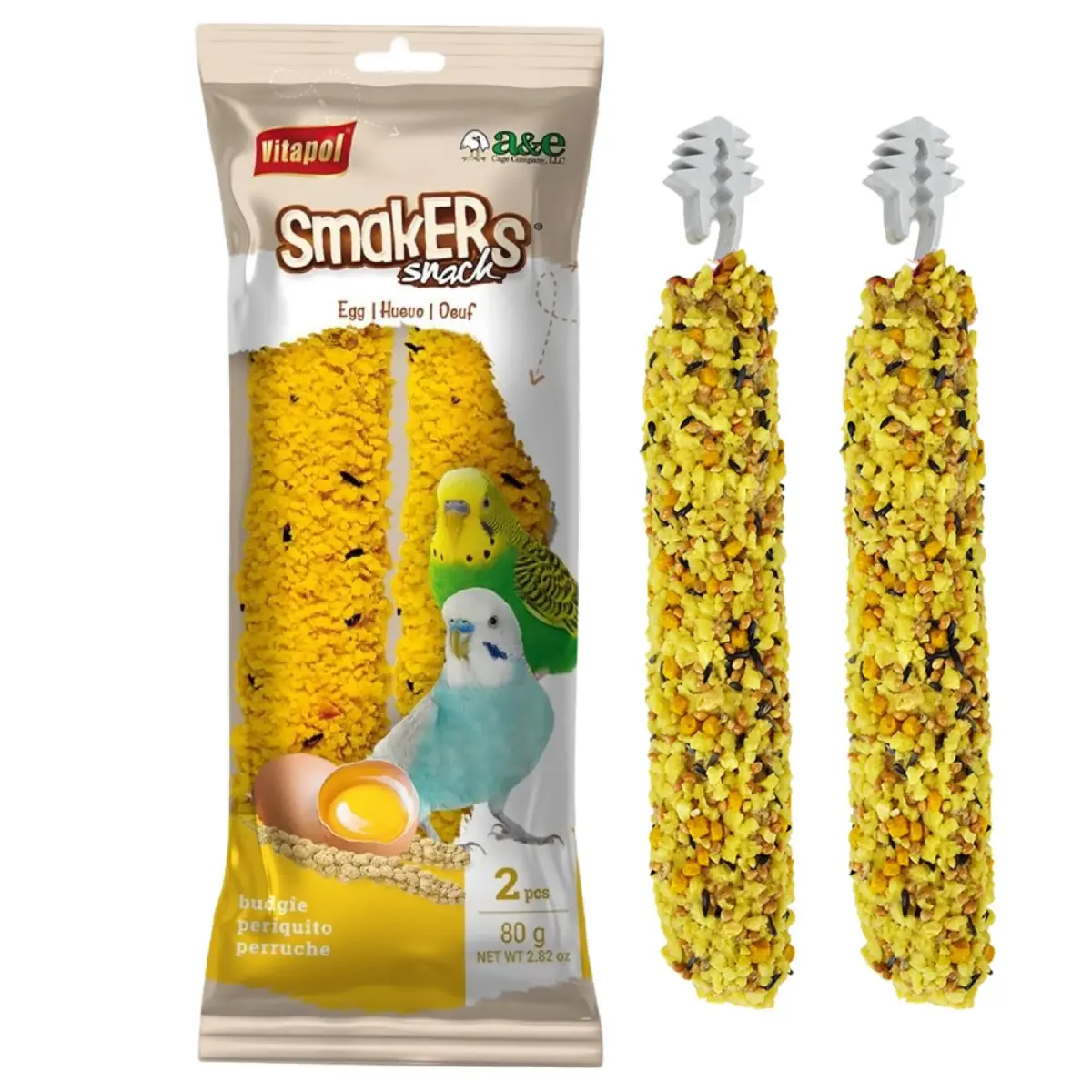 Vitapol Smakers Egg Treat Sticks for Parakeets & Budgies, Twin Pack | Protein-Rich for Feather Health - main product image