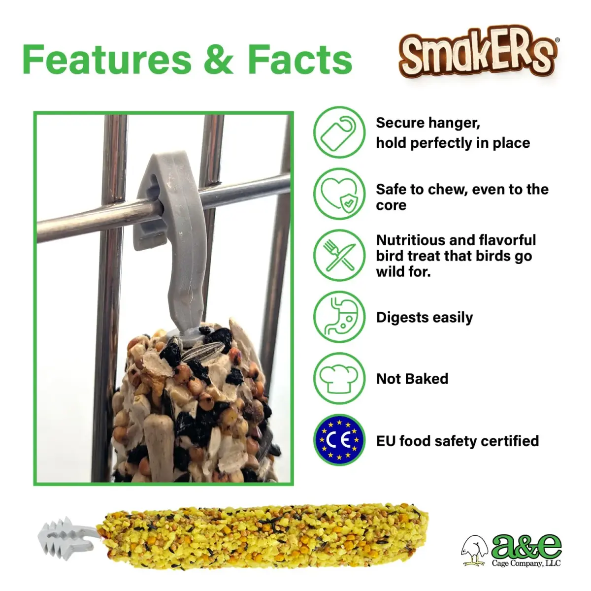 Vitapol Smakers Egg Treat Sticks for Parakeets & Budgies, Twin Pack | Protein-Rich for Feather Health - view 3