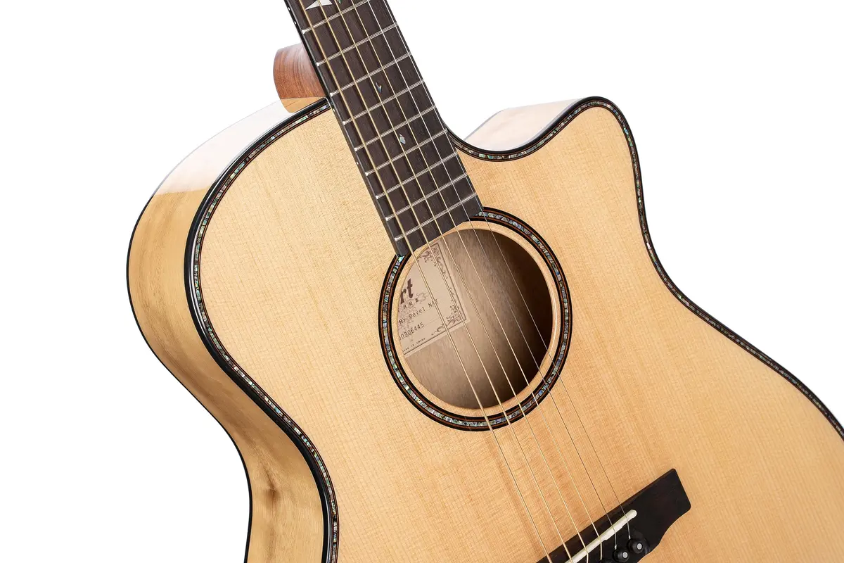 Cort Grand Regal Series Acoustic-Electric Guitar, Natural Glossy | Bevel Cut Grand Auditorium, Full Size, Myrtlewood & Sitka Spruce - view 4
