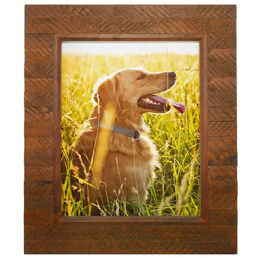 Eosglac 11x14 Picture Frame Rustic Brown | Handmade Wooden Wall & Tabletop Frame - main product image