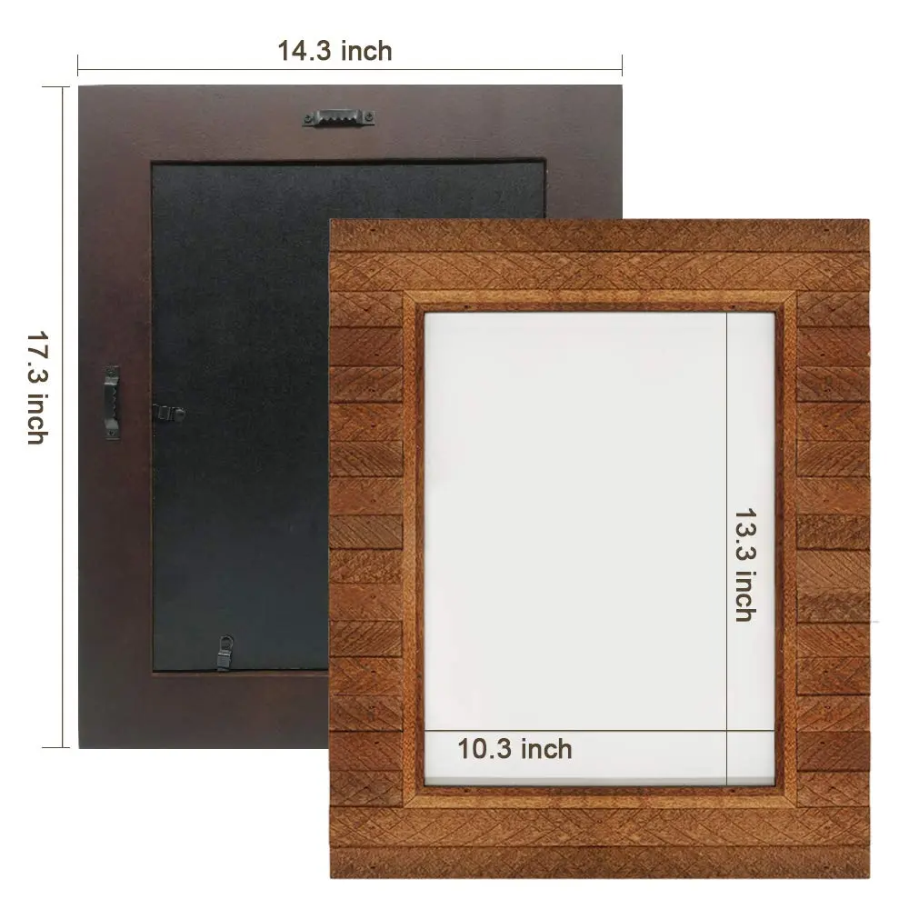 Eosglac 11x14 Picture Frame Rustic Brown | Handmade Wooden Wall & Tabletop Frame - view 4