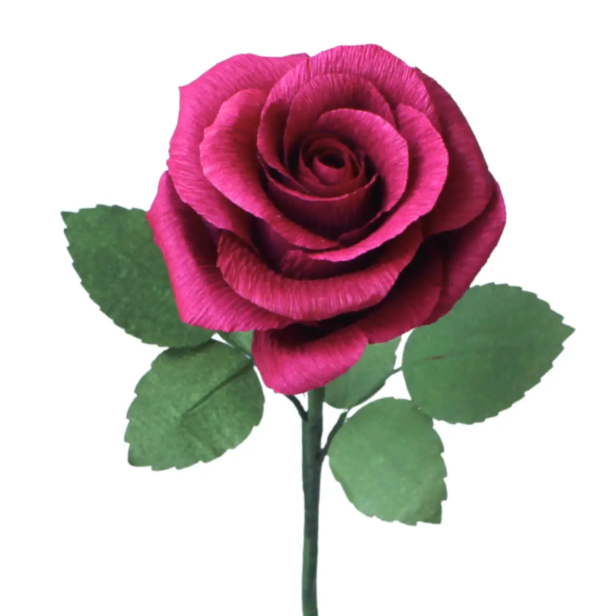 Camellia Bees Paper Rose 1st Wedding for Her Him | Handmade Deep Red Crepe Flower, Anniversary Keepsake (Dark red Burgundy) - main product image