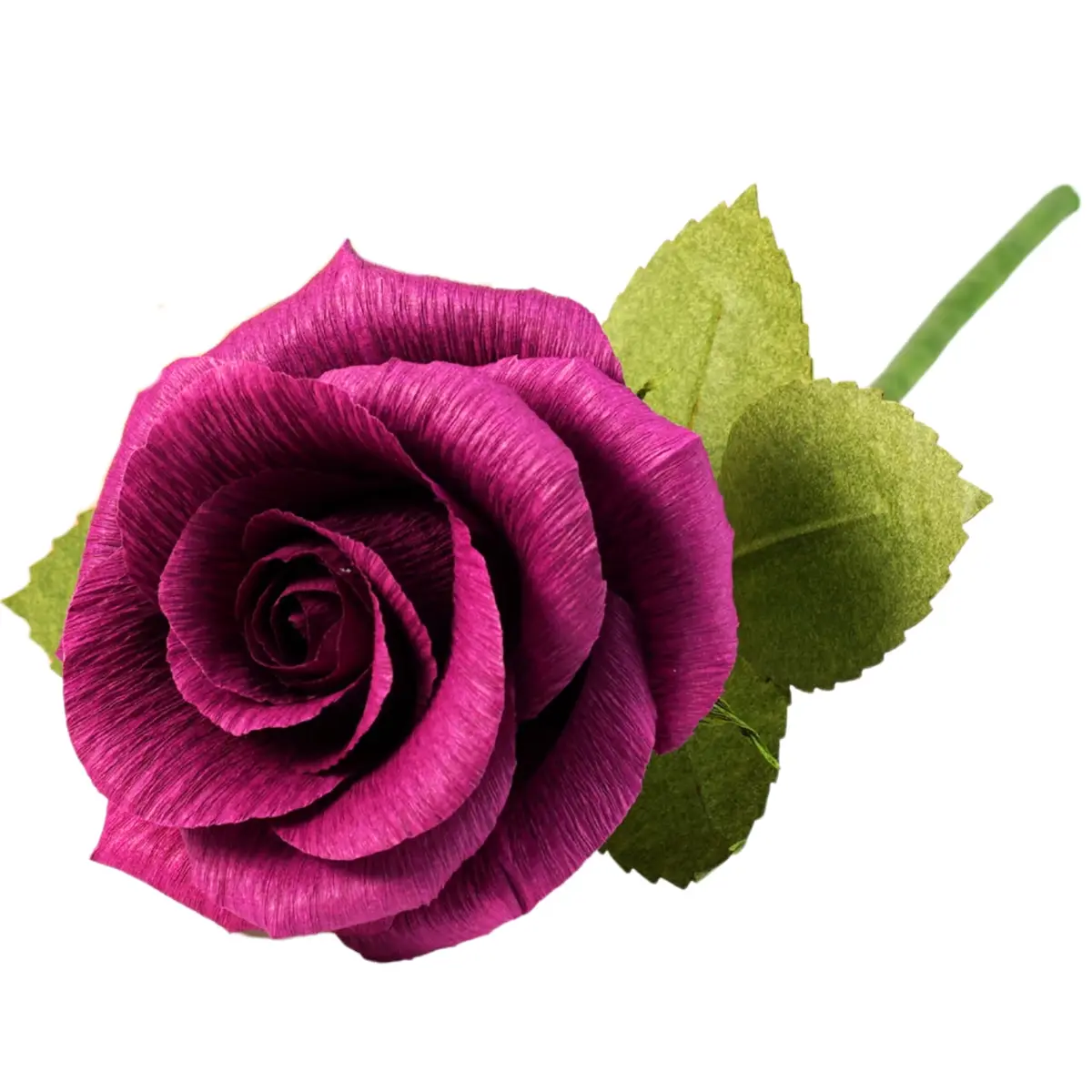 Camellia Bees Paper Rose 1st Wedding for Her Him | Handmade Deep Red Crepe Flower, Anniversary Keepsake (Dark red Burgundy) - view 9