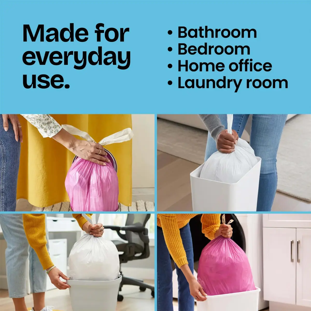 Glad Small Trash Bags 4 Gallon | Odor-Resistant with Febreze Beachside Breeze (70-120 chars) - view 5
