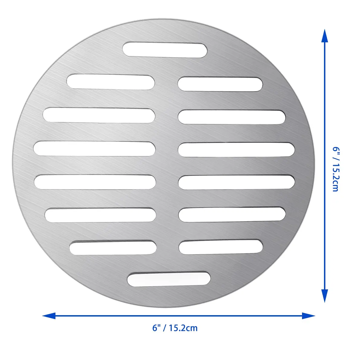 Vonty Round Stainless Steel Floor Drain Cover 6 Inch | Leak-Free Drain Cover with 14 Holes, Silver Tone - view 4