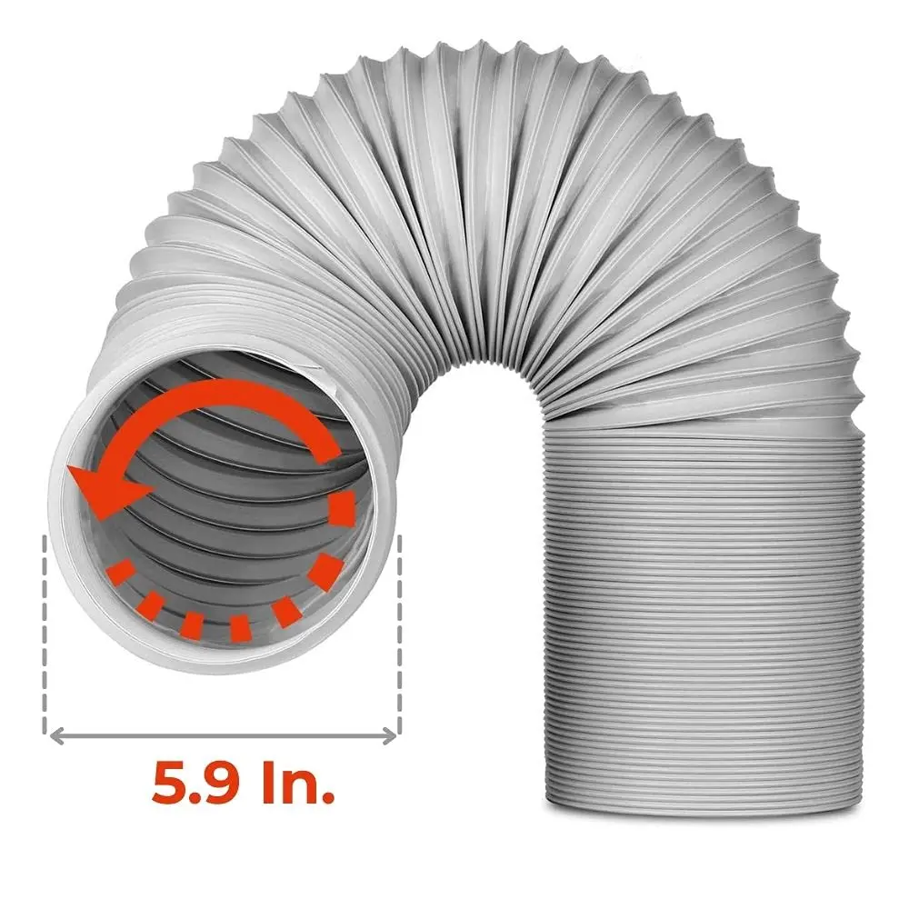 TURBRO Portable Air Conditioner Exhaust Hose 5.9 Inch Diameter 78 Inch Length White | Expandable & Universal Fit - view 2