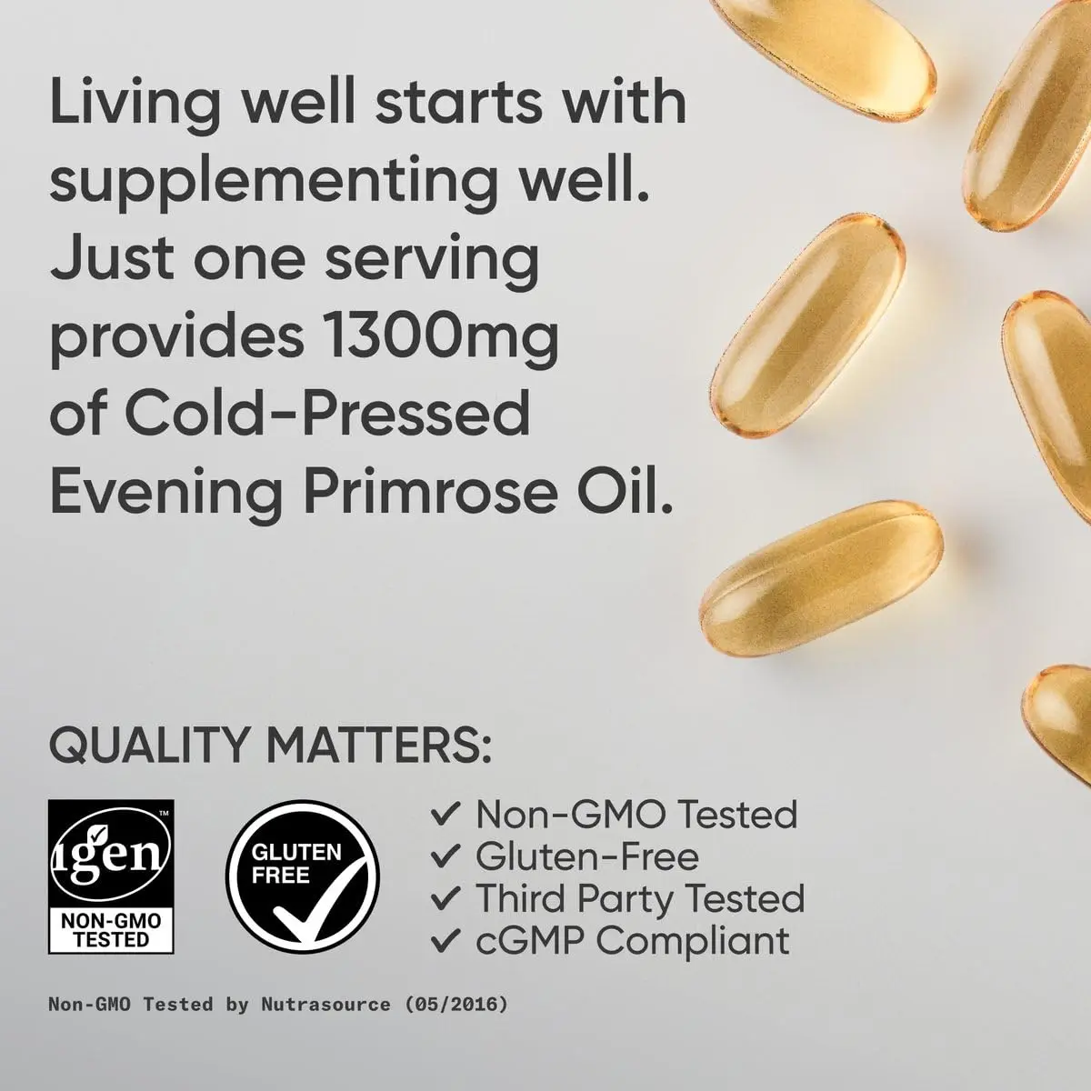 Sports Research Evening Primrose Oil 1300mg | Women’s Health & Skin Support, 30 Softgels - view 4