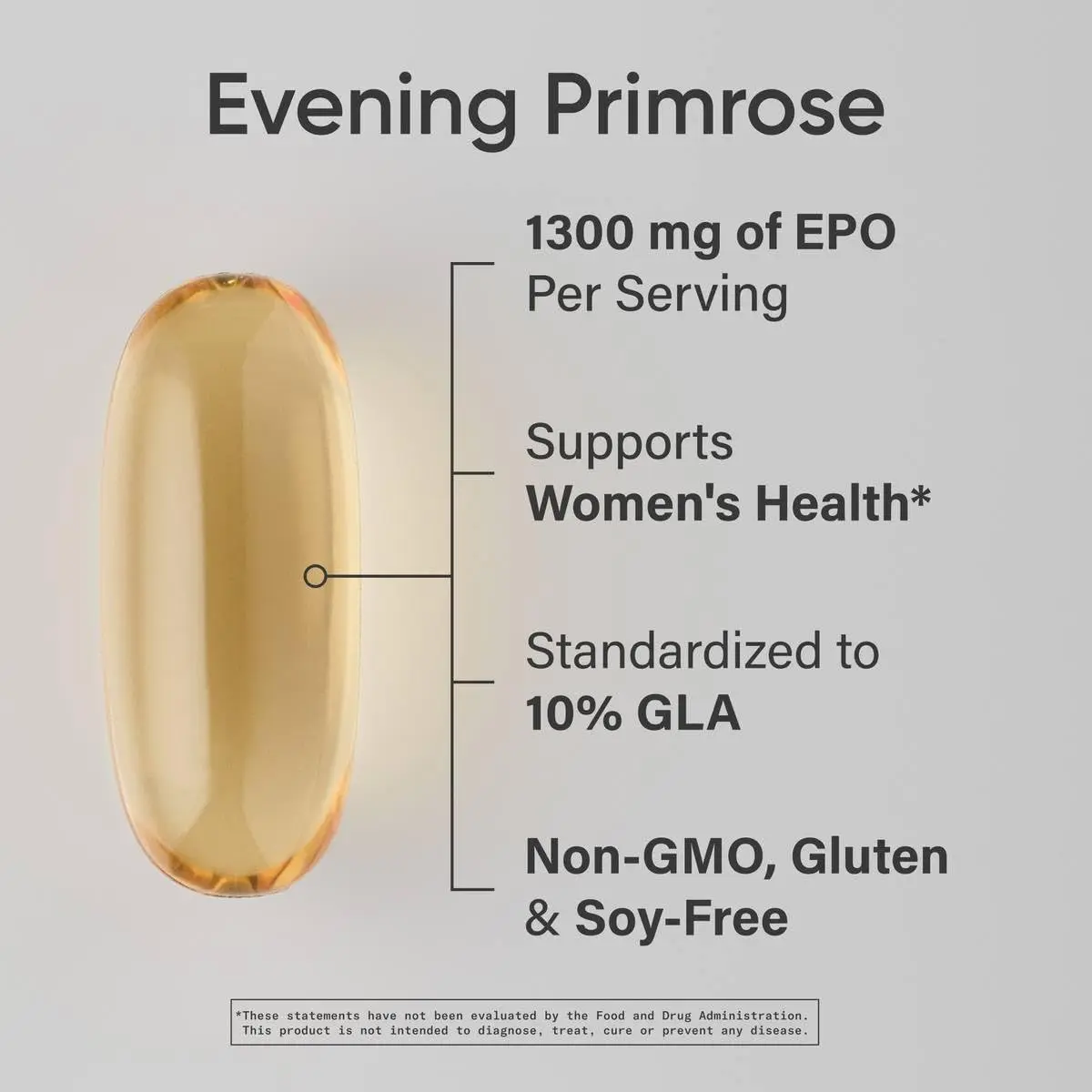 Sports Research Evening Primrose Oil 1300mg | Women’s Health & Skin Support, 30 Softgels - view 2