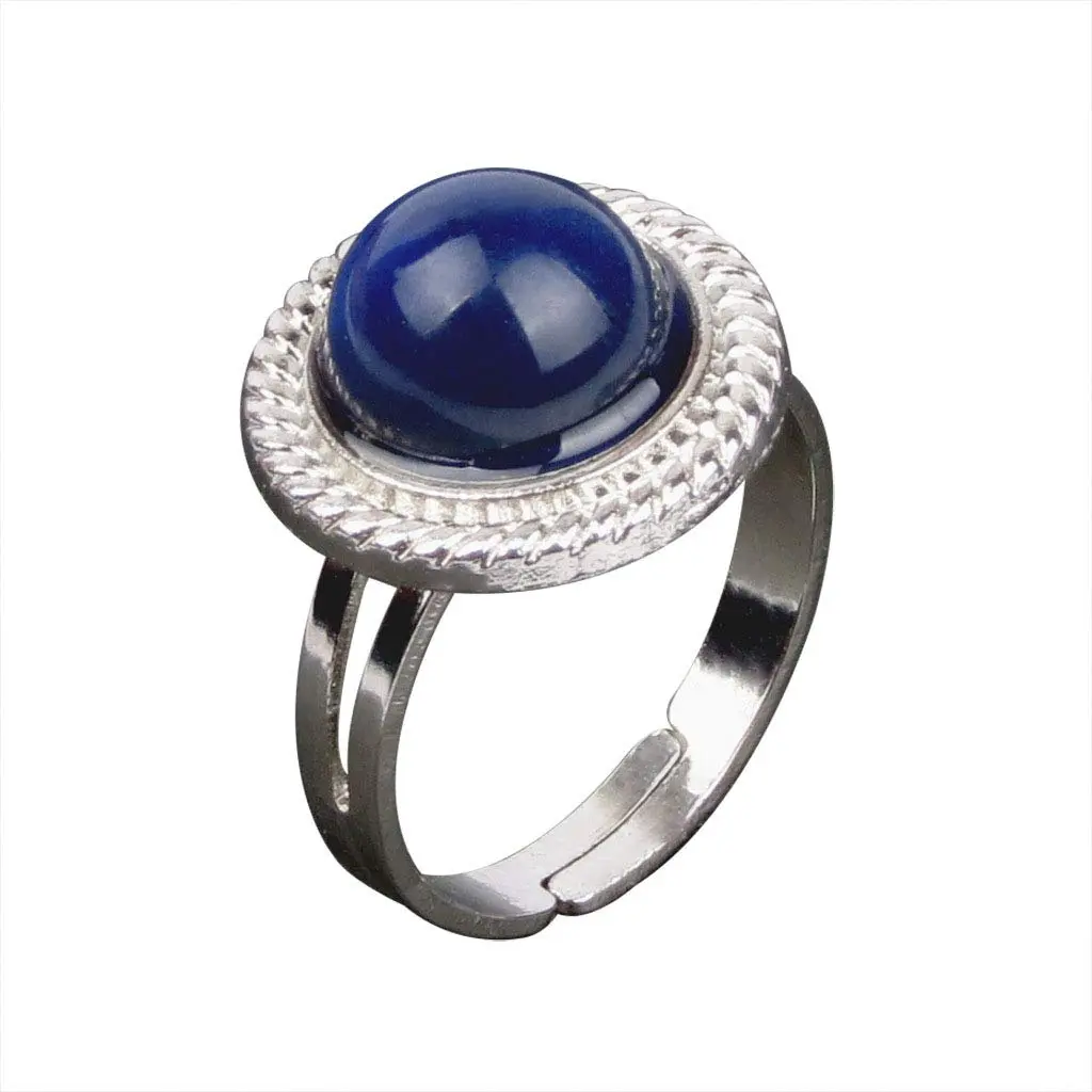 Carykon Adjustable Mood Ring with Color-Changing Glass Stone | Stainless Steel, Retro Style (Pack of 2) - view 4