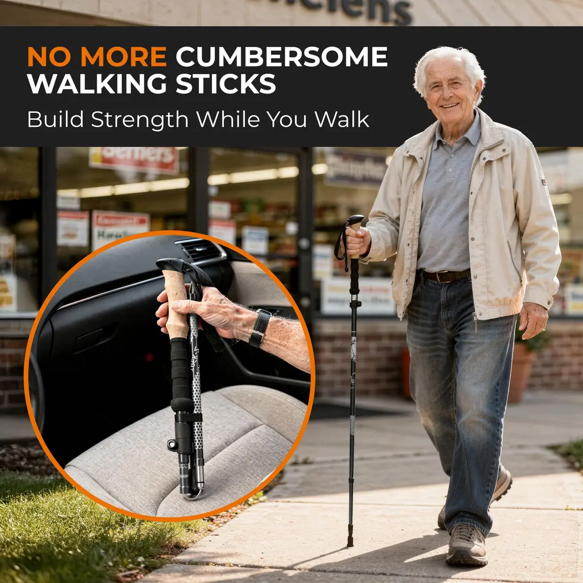 TREKOLOGY Trek-Z Hiking Trekking Poles, 2pc | Adjustable Aluminum Walking Stick for Men & Women - view 6