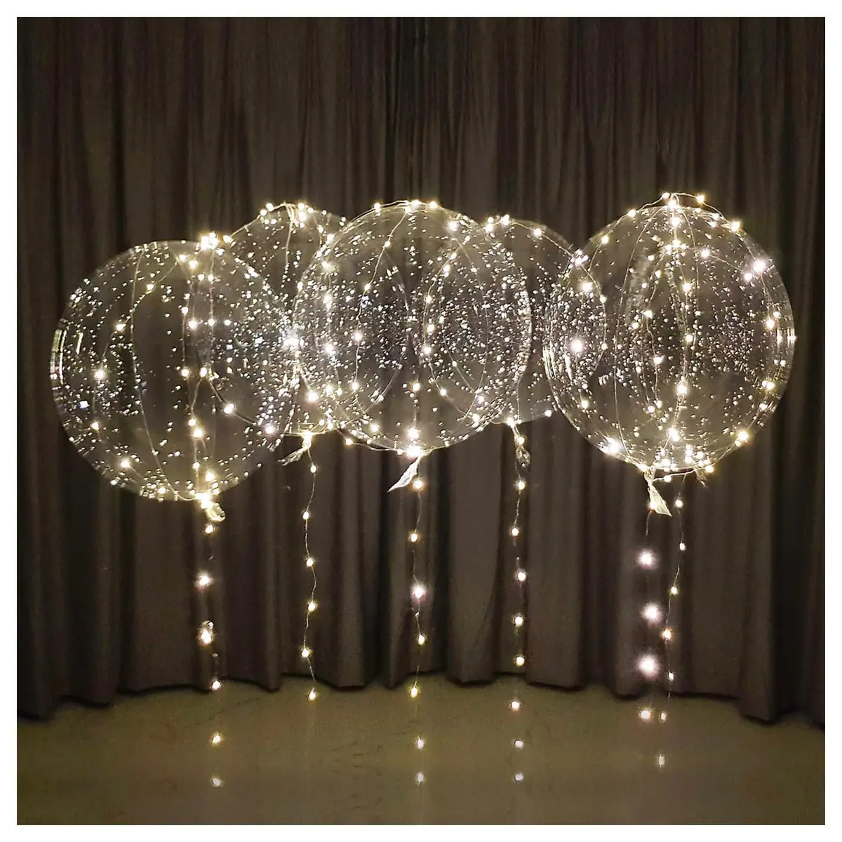 lightsfever 6PCS LED Light Up Bobo Balloons for Wedding Party Decorations | Enchanting White LED Balloons - main product image