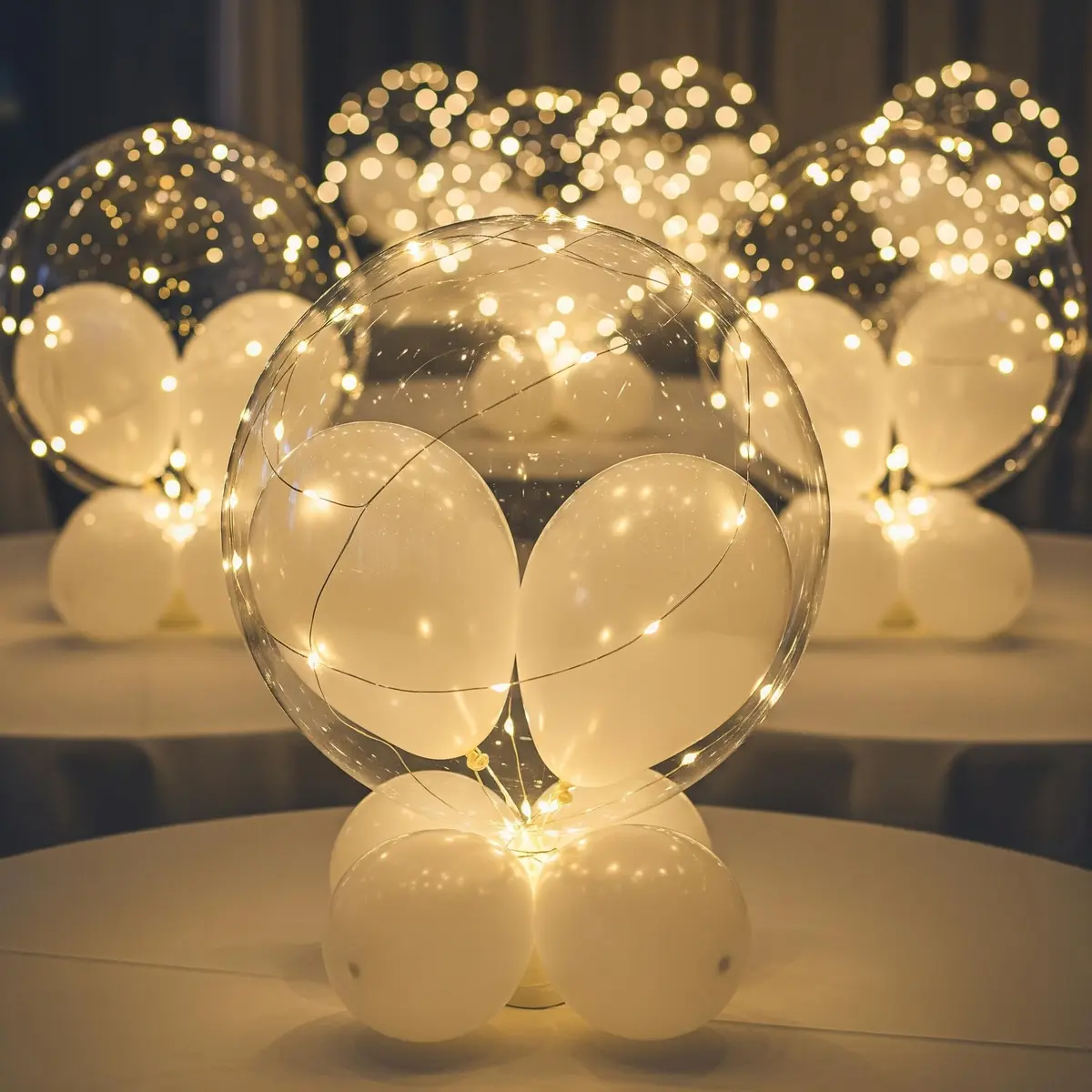 lightsfever 6PCS LED Light Up Bobo Balloons for Wedding Party Decorations | Enchanting White LED Balloons - view 2