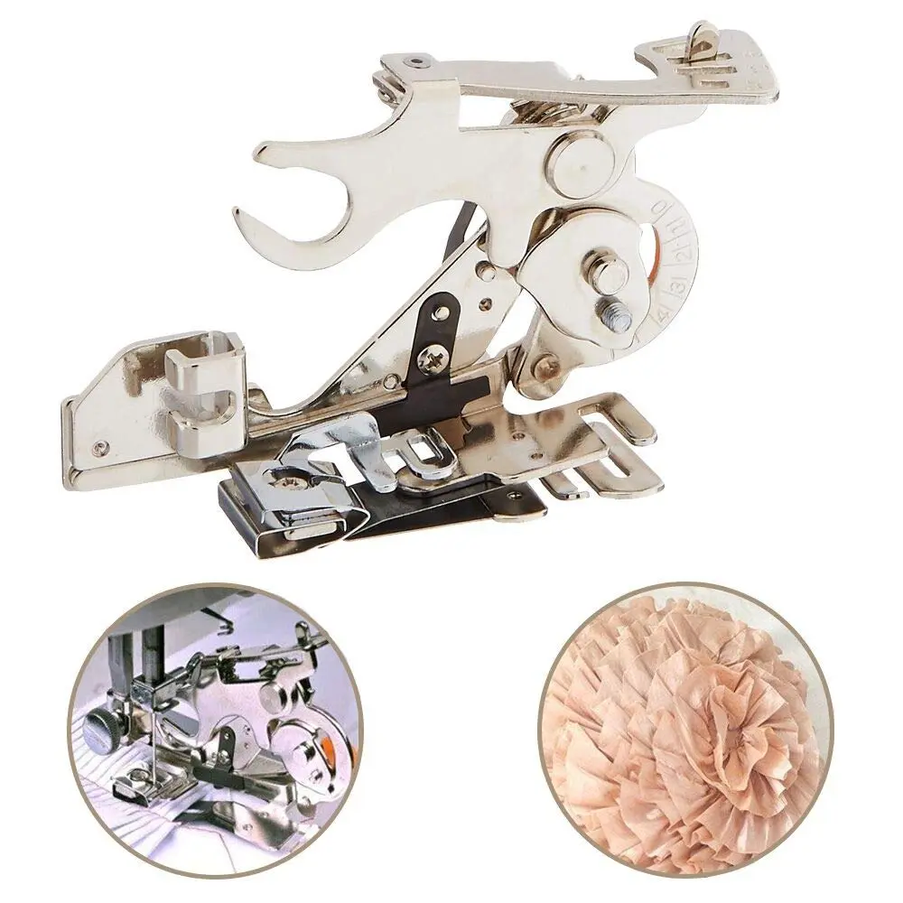 Youngine Ruffler Sewing Machine Presser Foot | Adjustable Pleats & Ruffles Attachment for Low Shank Singer, Brother, Janome, Kenmore - main product image