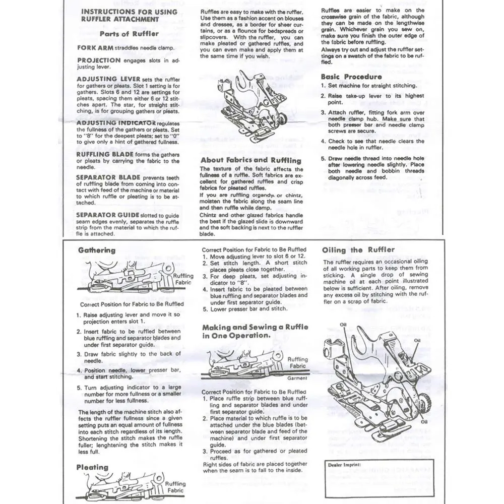 Youngine Ruffler Sewing Machine Presser Foot | Adjustable Pleats & Ruffles Attachment for Low Shank Singer, Brother, Janome, Kenmore - view 9