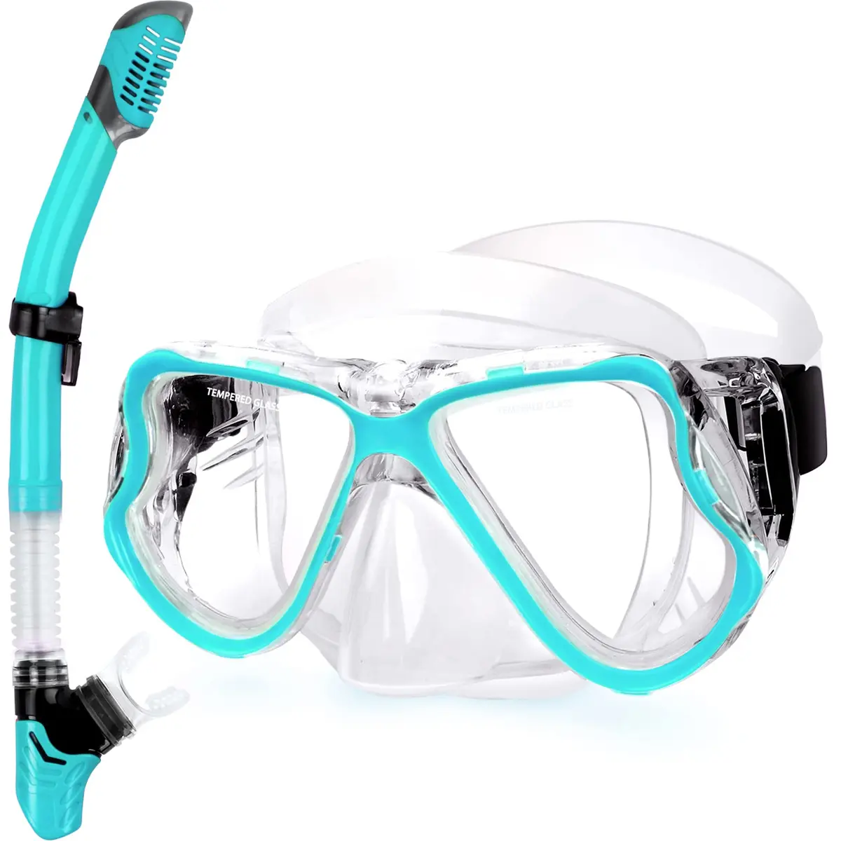 Greatever Snorkeling Gear for Adults Kids | Anti-Fog Dry Snorkel Mask Set with Panoramic View - main product image