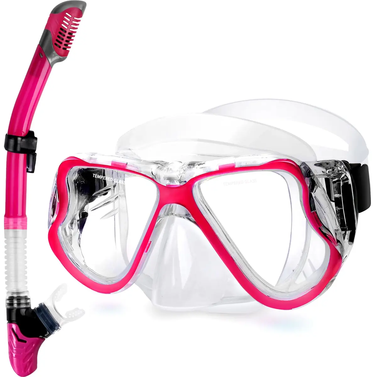 Greatever Snorkeling Gear for Adults Kids | Dry Snorkel Mask Set Anti-Fog with Panoramic View - main product image