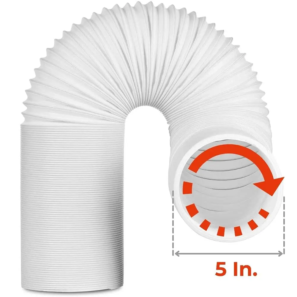 TURBRO Portable Air Conditioner Exhaust Hose 5 Inch Diameter 78 Inch Length White | Expandable & Universal Fit - view 2