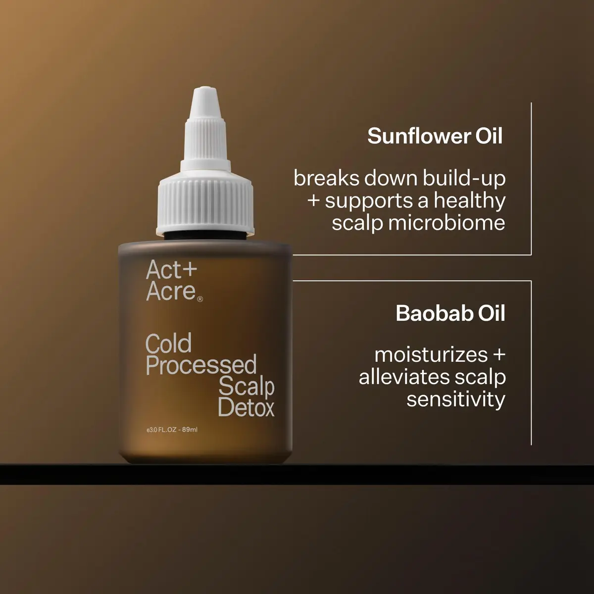 ACT+ ACRE Cold Processed Scalp Detox Oil 3 Fl Oz | Sulfate-Free for Dry & Itchy Scalp, Promotes Thicker Hair - view 7