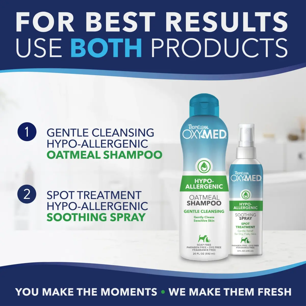 TropiClean OxyMed Hypoallergenic Itch Relief Spray for Cats & Dogs 236ml (8oz) | Gentle Relief for Sensitive Skin - view 9