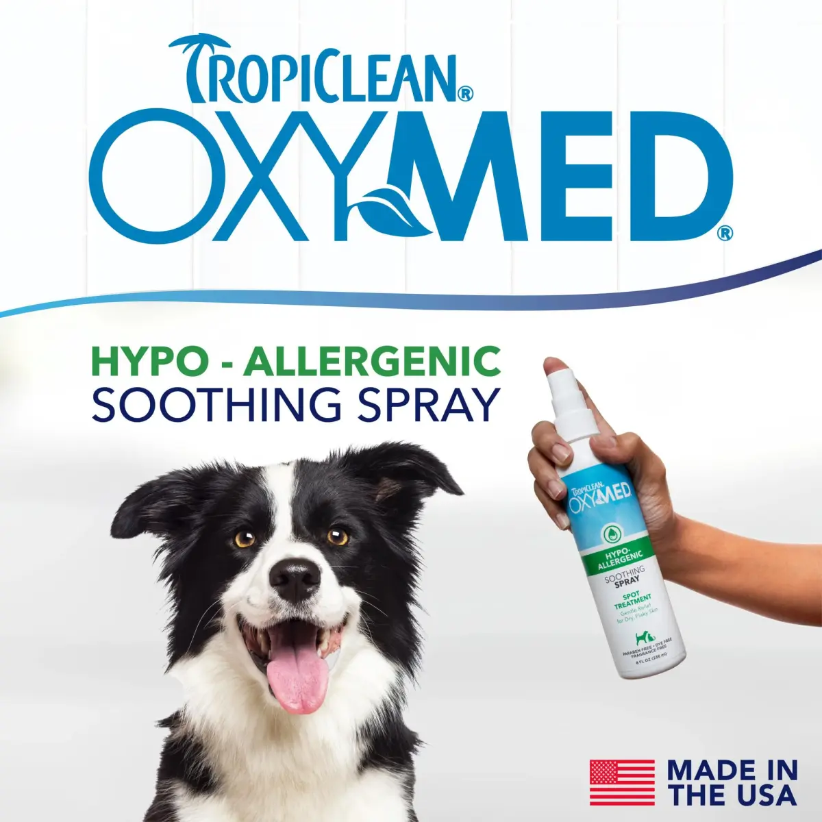 TropiClean OxyMed Hypoallergenic Itch Relief Spray for Cats & Dogs 236ml (8oz) | Gentle Relief for Sensitive Skin - view 3