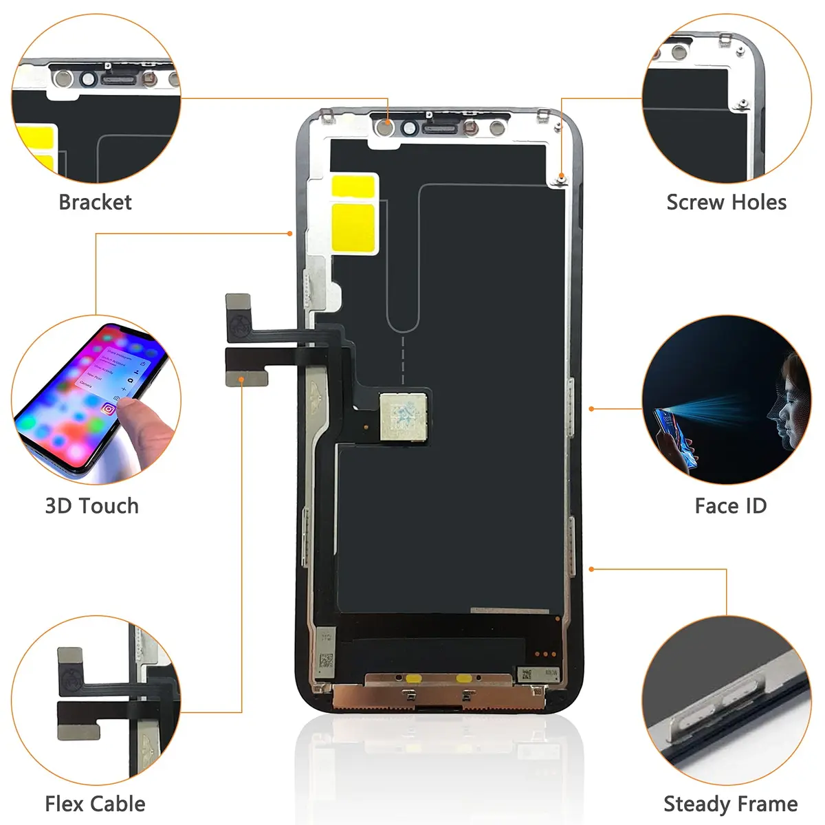 Bsz4uov iPhone 11 Pro Screen Replacement for A2160, A2217, A2215 | 5.8" High-Quality Digitizer & Tempered Glass - view 2