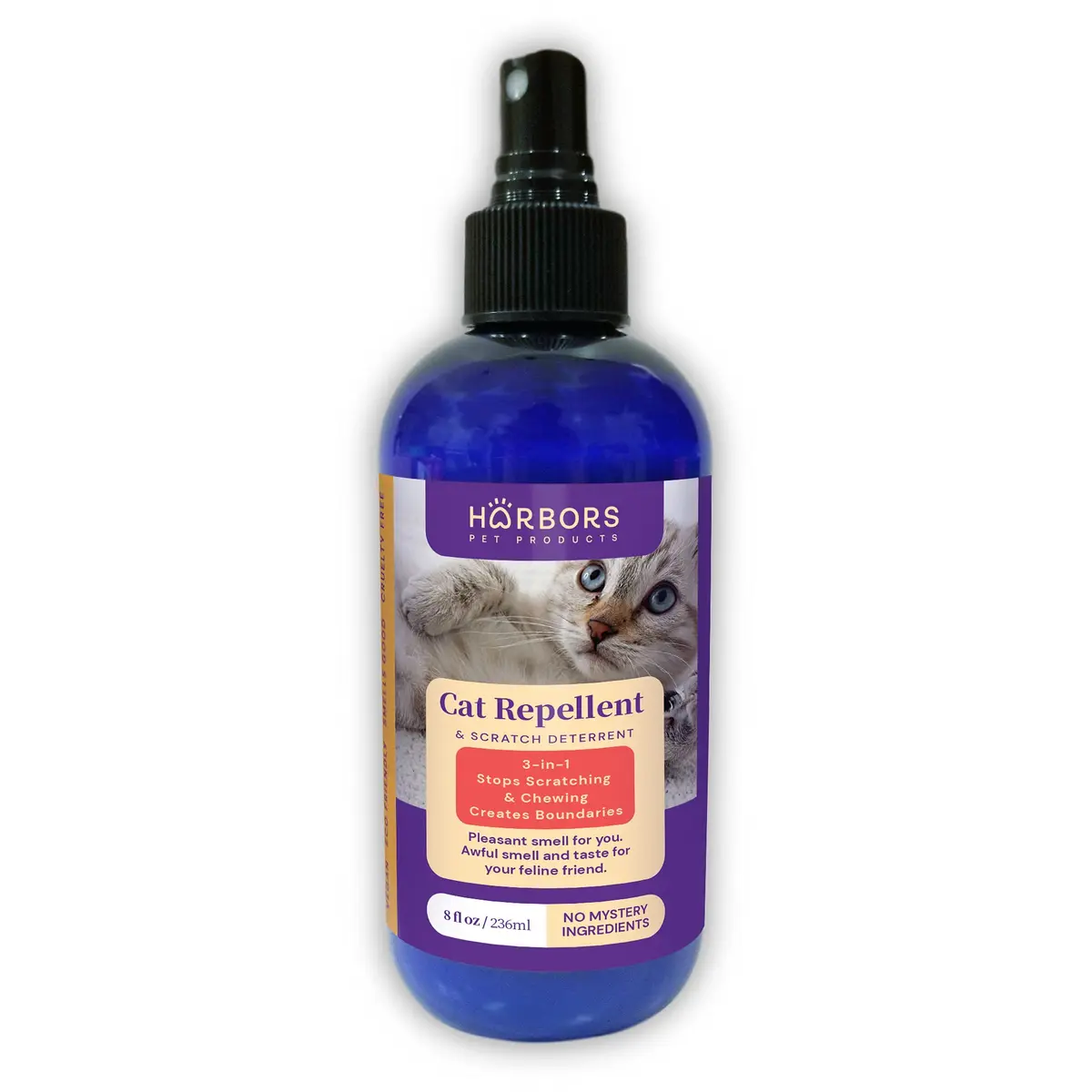 Harbor's Pet Products Cat Scratch and Chewing Deterrent Spray 236ml (8 Fl Oz) | Safe Essential Oil Formula for Furniture and Plants - main product image