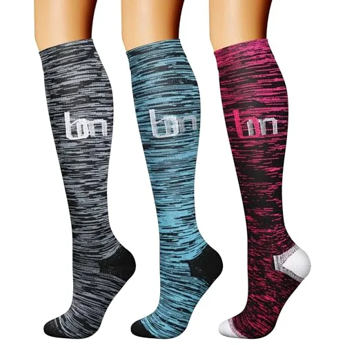 CHARMKING Compression Socks for Women & Men Circulation (3 Pairs, S/M, Multi 26) | FDA Approved Medical Grade Support - main product image