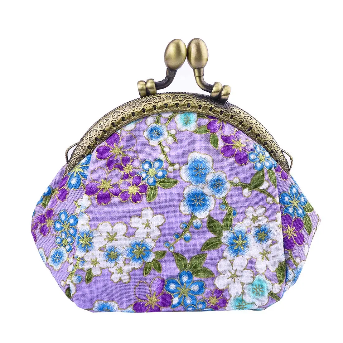 Oyachic Coin Purse, Floral Change Purse, Vintage Coin Pouch, Small Wallet with Kiss Lock Clasp for Women, Girls | Compact & Durable Canvas Design - main product image