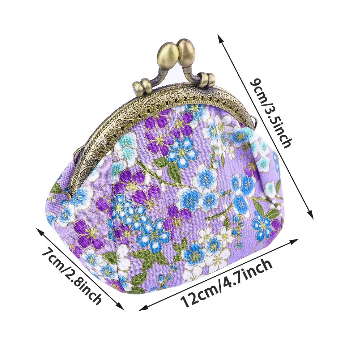 Oyachic Coin Purse, Floral Change Purse, Vintage Coin Pouch, Small Wallet with Kiss Lock Clasp for Women, Girls | Compact & Durable Canvas Design - view 7