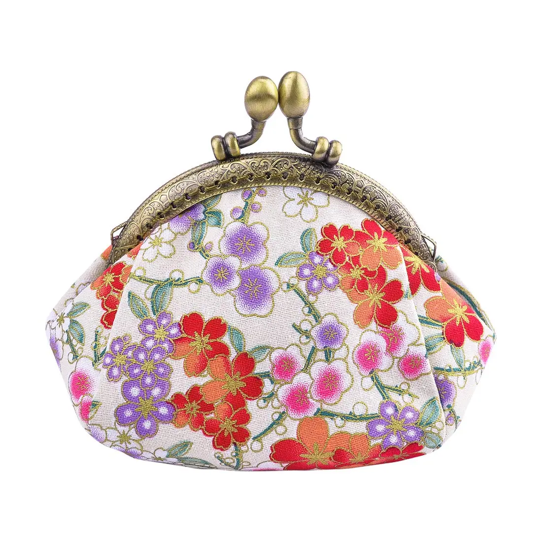 Oyachic Floral Coin Purse Canvas Wallet with Clasp | Vintage Small Coin Pouch for Women & Girls - main product image