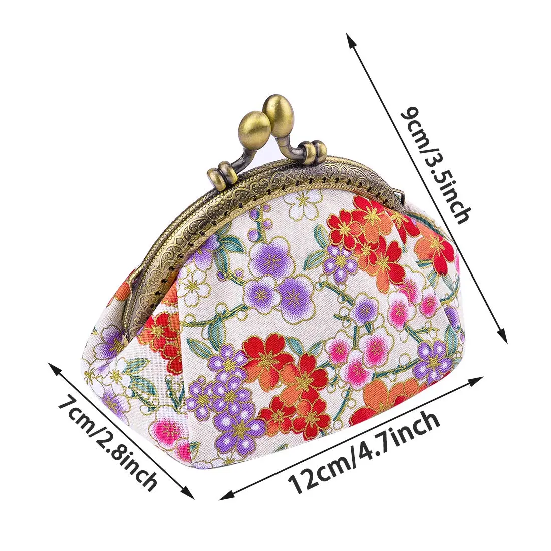 Oyachic Floral Coin Purse Canvas Wallet with Clasp | Vintage Small Coin Pouch for Women & Girls - view 7