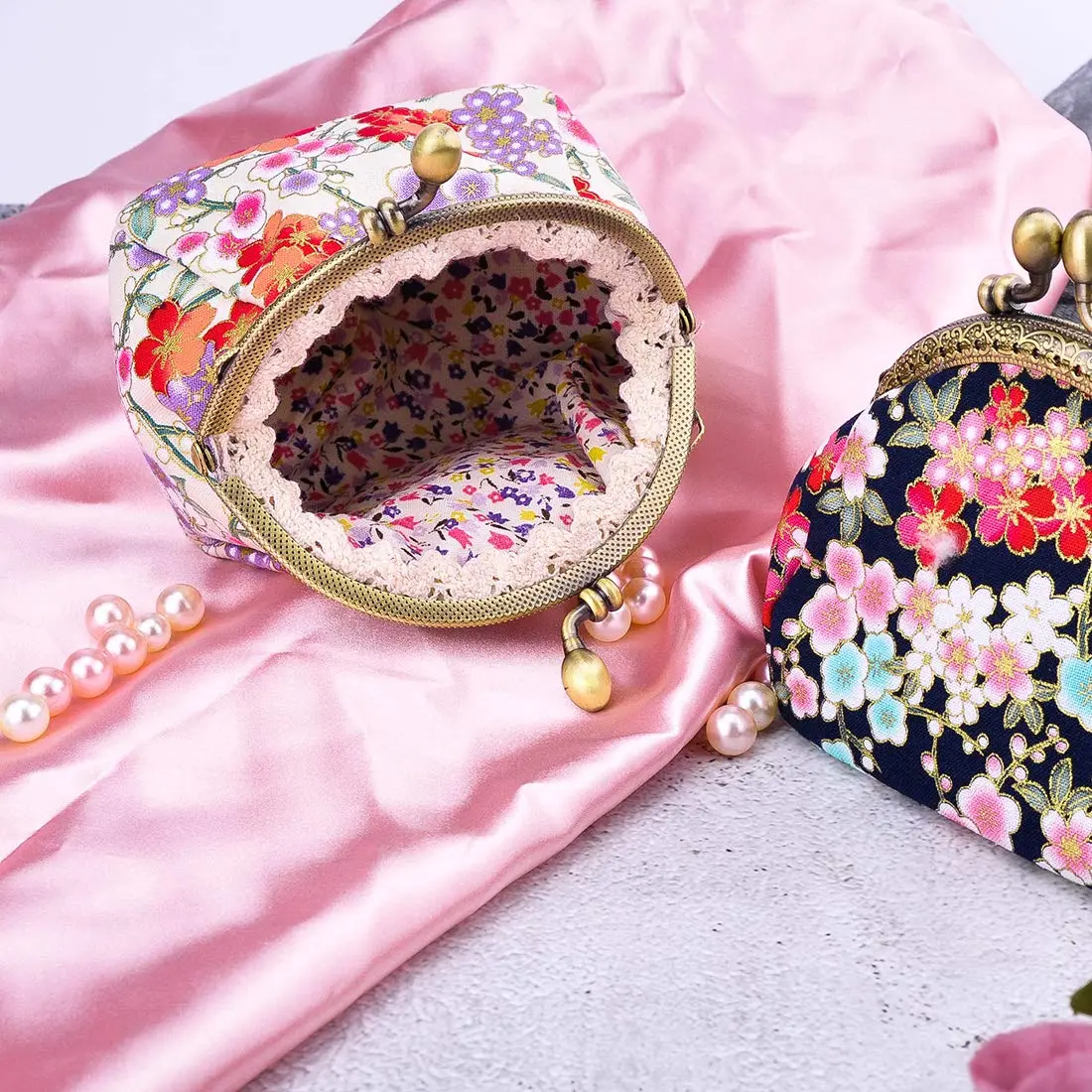 Oyachic Floral Coin Purse Canvas Wallet with Clasp | Vintage Small Coin Pouch for Women & Girls - view 3