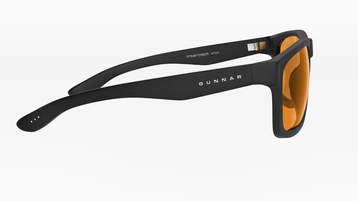 GUNNAR Intercept Onyx Amber Max Gaming Glasses 58mm (2.28in) Lens Width | Blue Light Blocking for Eye Relief - view 5