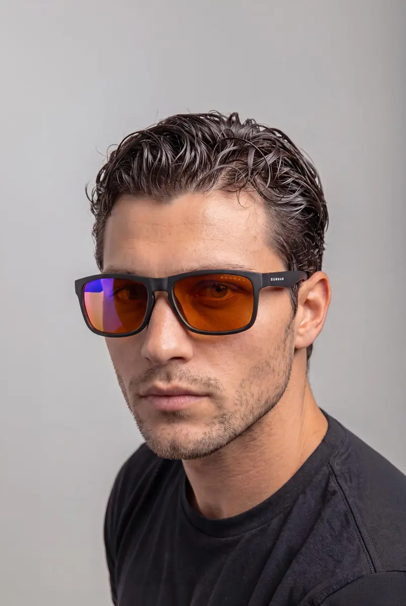 GUNNAR Intercept Onyx Amber Max Gaming Glasses 58mm (2.28in) Lens Width | Blue Light Blocking for Eye Relief - view 3